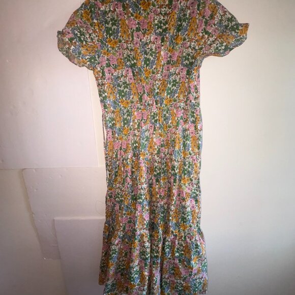 J.Crew x Liberty Floral Faux Wrap Flutter Sleeve Maxi Dress Pockets size 8 - Picture 13 of 13